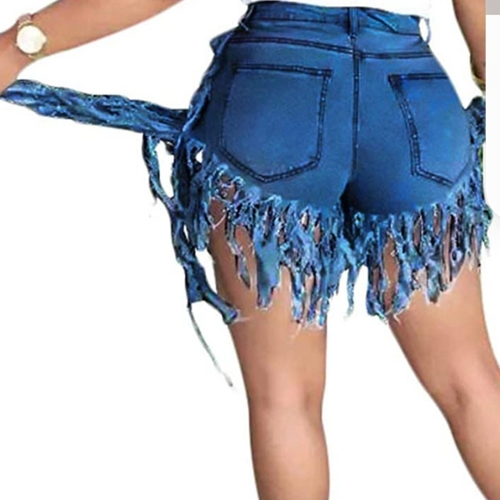 Frayed Denim Shorts - Picture 2 of 5